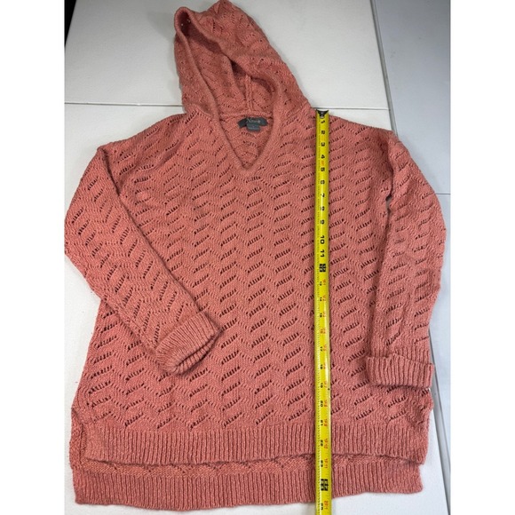 Naturale Reflections Women's Knit Hooded Sweater Salmon Orange S - Picture 3 of 6